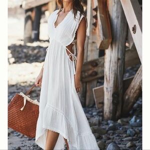 Anthropologie White High Low Dress